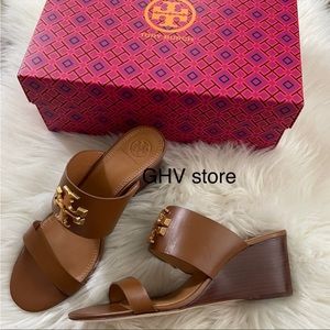 Tory Burch Everly 65MM Wedge Leather Sandal Slide